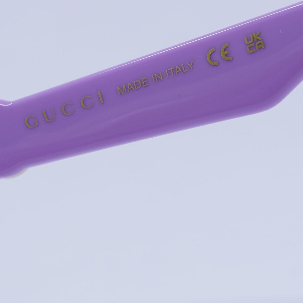 🕶️ New Gucci GG1542S 002 Sunglasses - Lilac Frame, Clear/Blue Lenses - Picture 8 of 12